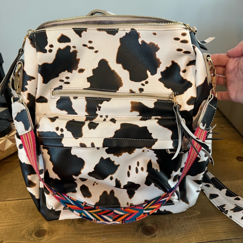 Cow Print Purse Backpack